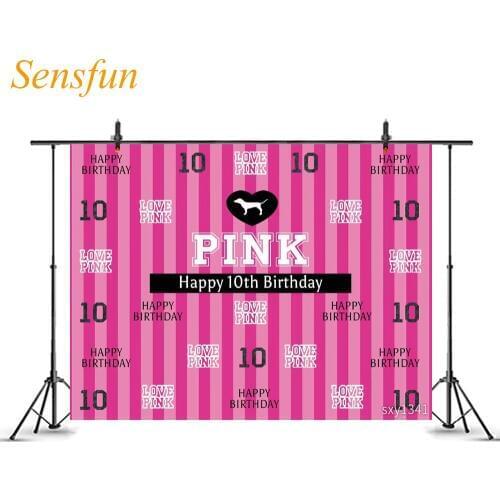 LEVOO Photography Backdrop Love Pink Victoria Secret Happy Birthday Background For Photo Shoot Photocall Photo Studio Vinyl