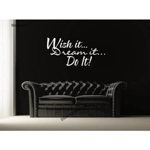 Makeyes Wish It Wall Sticker Words Letters Wall Decal Do It Wall Mural House Livingroom Quotes Design Wallpaper Dream It Q684