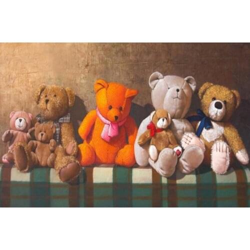 Teddy bear diamond painting cross stitch,square rhinestone painting, diamond embroidery bear