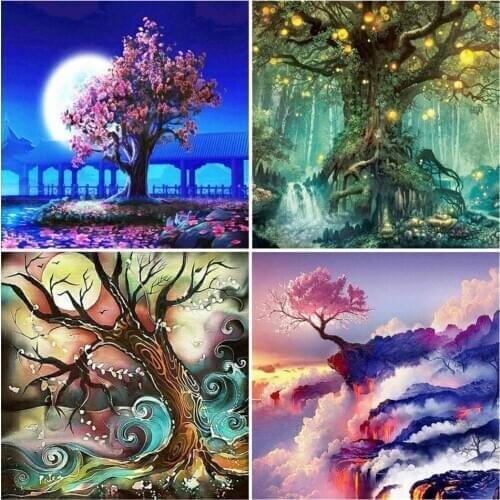 MomoArt Diamond Painting Cross Stitch Tree Picture Of Rhinestones Diamond Embroidery Sale Full Drill Scency Wall Art
