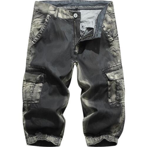 Camouflage Camo Patchwork Cargo Shorts Mens Multi-Pocket 2020 Summer Military Tactical Shorts Male Leisure Straight Short Pants