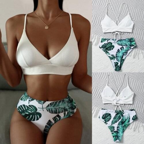 New Bikinis 2021 Woman Swimwear Womens Swimsuit High Waist Bikini Push Up Print Swimsuits Female Beachwear Swim Bathing Suit