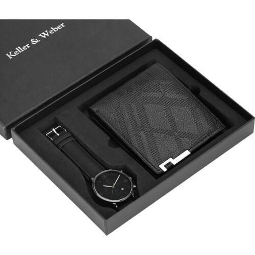 Special Gifts Watch Wallet Set Mens 3ATM Quartz Watch Wallet Anniversary Day Gift For Son Dad Husband Boyfriend Reloj Carteira