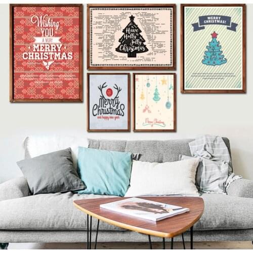Nordic Movie Style Poster Merry Christmas Art Canvas Painting HD Posters and Prints Wall Pictures Home Decor Living Room Murals