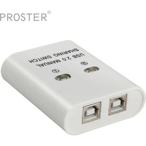 Proster USB 2.0 Sharing Device Switch Switcher Adapter 2 Way Port Splitter Manual Share Switch Box usb for micro usb hub