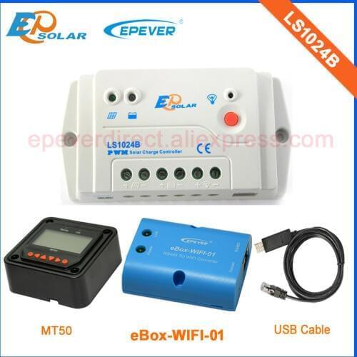 PWM system solar controller LS1024B Solar panels 12V 24V battery charger regulator 10A 10amps MT50 Meter and wifi eBOX use