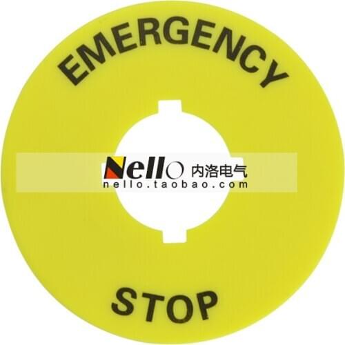 [SA]16MM emergency stop button switch emergency stop switch warning signs warning signs EMERGENCY STOP sign circle--50pcs/lot