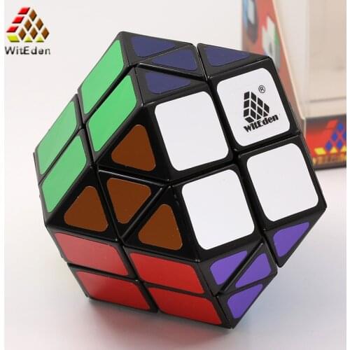 WitEden Special Shape Cubes Rainbow 14 Tetrahedron Surfaces Magic Puzzle Stickers Black Body Professional Educational Twist Toy