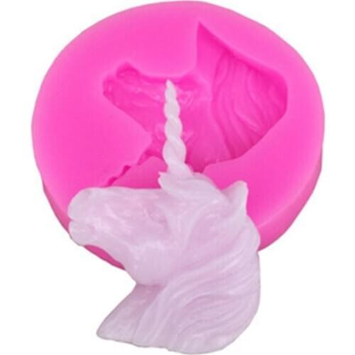 3D Unicorn Animal Horse Head Shape Silicone Mold DIY Fondant Cake Decoration Mold Handmade Chocolate Mold Baking Tool Wholesale