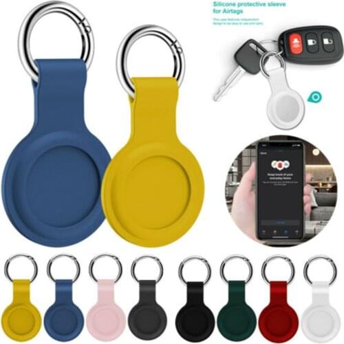 Silicone Soft Protective Case for Apple Airtags Anti-lost Keychain Ring Holder for Air Tags Location Tracker GPS Stand Cover