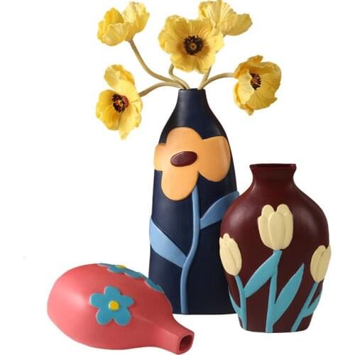 Nordic Handpainting Jingdezheng Flower Pot Vase Bedroom Study Home Wedding Table Decoration