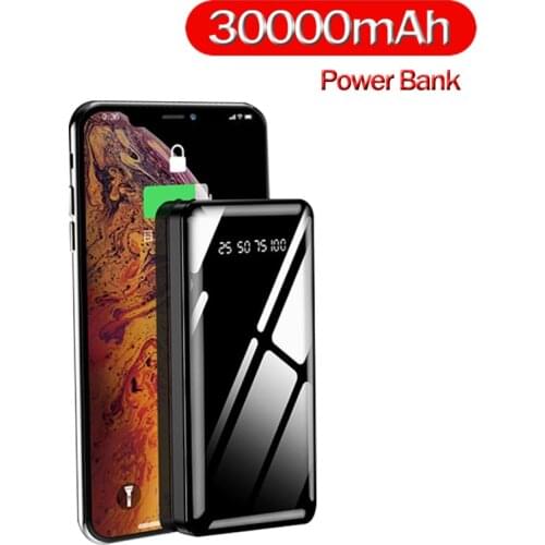 30000mAh Power Bank Mini Portable Power Bank External Battery Charger with Digital Display Fast Charger Powerbank Xiaomi Mi