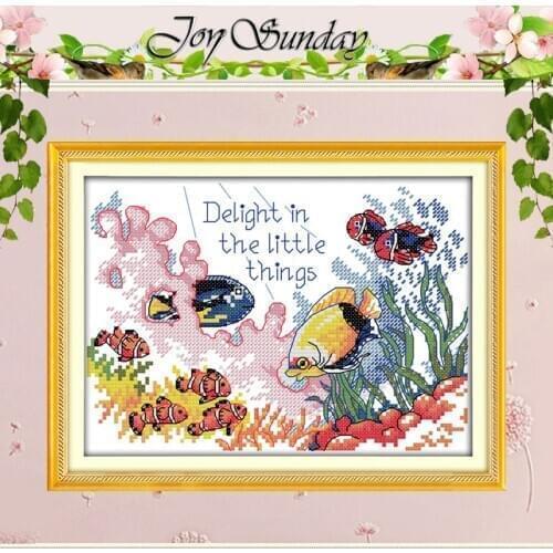 Tropical Fish Patterns Counted Cross Stitch 11CT 14CT Cross Stitch Set Wholesale animals Cross-stitch Kit Embroidery Needlework