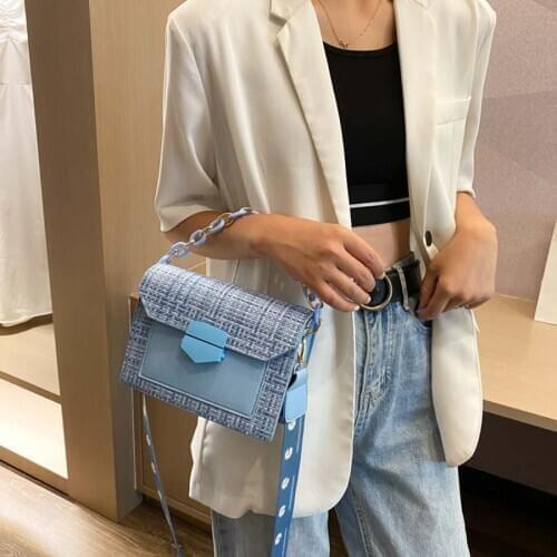 Candy Color Ladies Fashion Chain Handbag Plush Surface Classic Style Women Casual Square Shoulder Bag