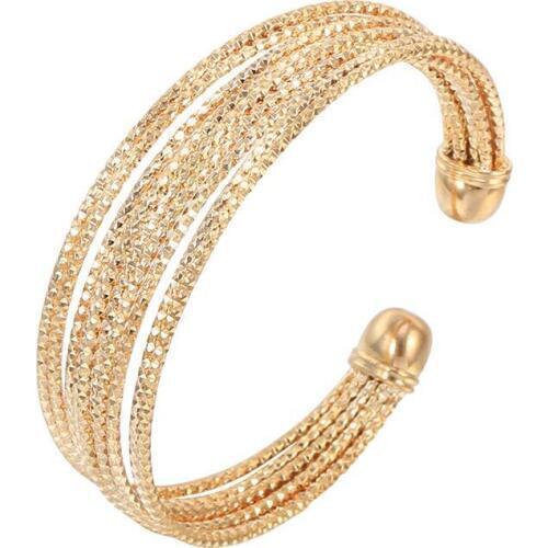 MxGxFam Bohemia Style Circle Bangles and Bracelets ( Openning ) for Women Retro Jewelry 18 k / Rose / White Gold Color