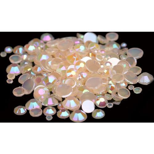 1.5-6mm Jelly Color Round Flatback Acrylic Rhinestones Face Gems Shoes Clothing Decorations Sparkling Jewelry & Accessories Bead