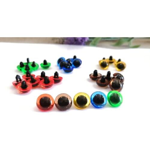 200pcs/lot 9mm/10.5mm/12mm/13.5/15mm red/green/blue/yellow/brown diy handscrew safety button toy eyes -size color option