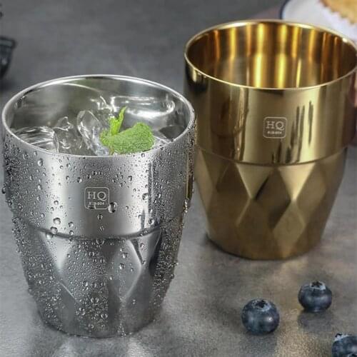 320ml 304 Stainless Steel Double-layer Portable Coffee Cup Kitchen Drinkware Beer Milk Whiskey