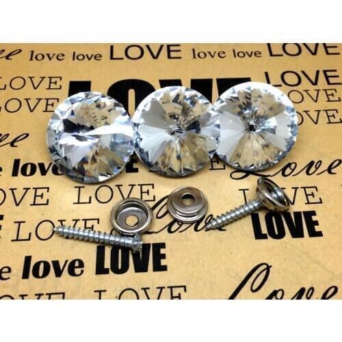 360PCS/LOT) 30mm Big Crystal Screw Buttons For Sofa Upholstery Diamante Headboard Button