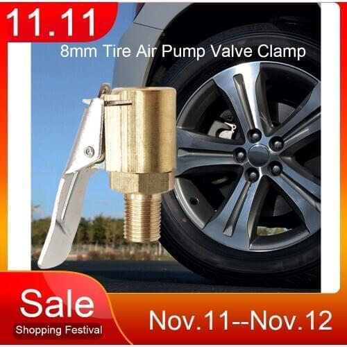 8mm Car Tire Air Pump Valve Clamp Clamping Connector Inflator Adapter Tire Valve Inflator Chuck Inflator Valve llantas Air Chuck