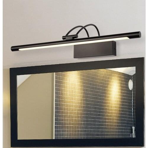 9W Bathroom Mirror Light Rotatable Acrylic Wall Lamp Black Popular Bedroom Vanity Hotel Sconce Study Backaground Lighting 45cm