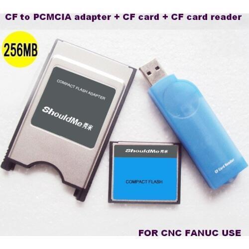 CF card 256MB to PCMCIA CARD adaptor and CF card reader 3 in 1 combo for Industry Fanuc memory use