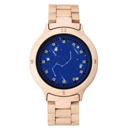 Solid Wooden Watch Electronic Touch LED Screen Watch Month Date Men Women Wristwatch Creative Military Sport reloj de mujer