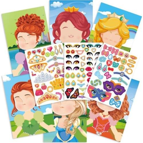 1 Set Kids DIY Stickers Puzzle Face Changing Stickers Animal Dinosaur Assemble Game Educational Toys For Children Girls Boys