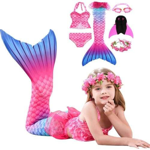 Baby Girls Swimsuit Little Mermaid Tails For Swimming Monofin Kids Swimwear for Girls Mermaid Party Birthday Costume Swimsuit
