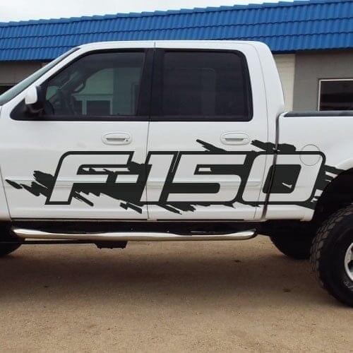 For 1Pair/2Pcs Ford F-150 Side Splash Grunge F150 Vinyl Decal Graphic Pickup Pick Up Bed Truck