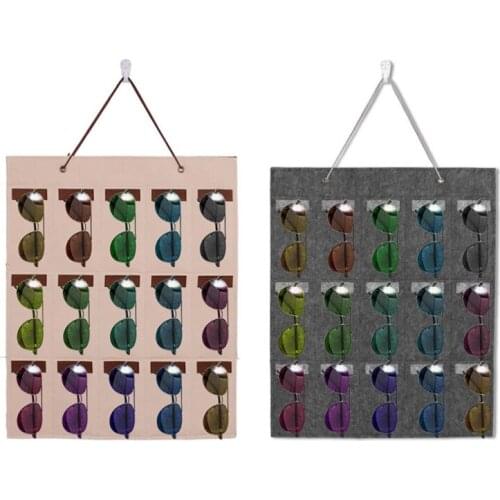 Home Sunglasses Organizer Hanging Wall Glasses Holder Storage Display Pocket Mount Hanger on Wall Stand Eyeglass Container