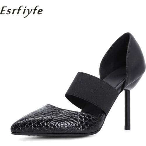 ESRFIYFE 2021 New High Heels Pumps for Women Pointed Toe Fashion Daily 9cm Heels Shoes Large Size 32-48 Ladies Brand Party Shoes