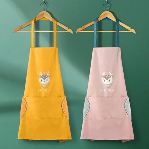 Apron Cartoon Pattern Adjustable Oil-proof Cooking Apron Waterproof Polyester Oil-proof Baking Apron Supplies for Kitchen