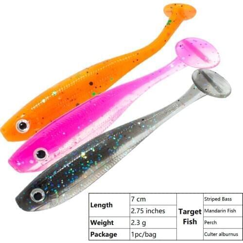 Minnow Shad Paddle Tail Swimbait Softjerk 7cm 2.3g 6pcs Rubber Bait Perch Zander Spin Soft Baits Fishing Lures