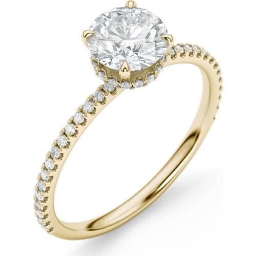 GorGor Rings Women Copper Pattern Four Prongs Originality Statement Classic Engagement Wedding Bands Jewelry R10103840480C