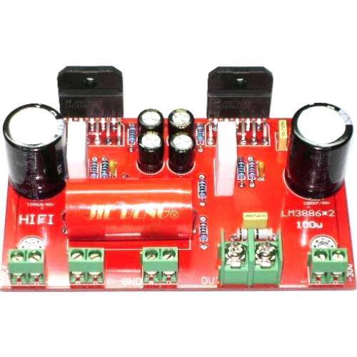 KYYSLB 4.7UF Home Audio Amplifier Board LM3886*2 100W Parallel Mono Fever Amplifier Board