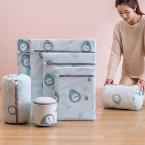 Cute Cartoon Laundry Bag Travel Clothes Storage Organizer Thickened Bra Underwear Wash Mesh Bag Cleaning Supplies Storage Bags