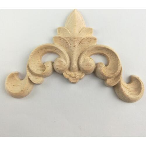 Woodcarving Decal Bed Windows Applique Wooden Miniatures Decal Unpainted Furniture Cabinet Decorative Figurines Applique 5CM 8CM