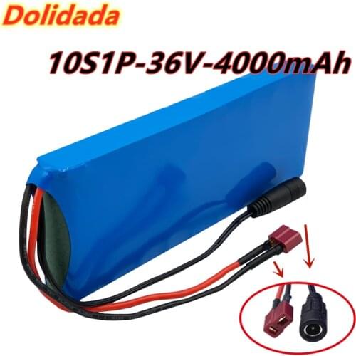New 36V battery 10S1P 4Ah 36V 4000mah 18650 lithium ion battery pack ebike electric car bicycle scooter belt 20A BMS 500W