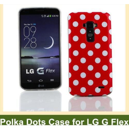 OEEKOI Cute Polka Dots Soft TPU Gel Cover Case for LG G Flex D958 Free Shipping