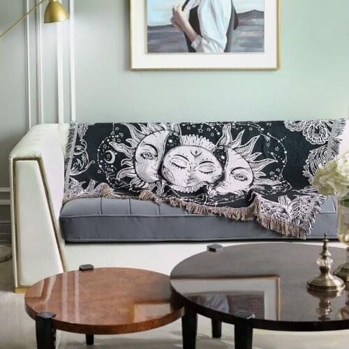 Casual Blankets Carpet Decoration Sun Moon Carpet Sofa Leisure Carpet Original Witchy Tapestry Sofa Mat Throw Blanket