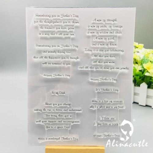 CLEAR STAMPS Happy Fathers Day Scrapbooking Handmade Card Album Paper Craft Rubber Transparent Silicon Stamp AlinaCraft