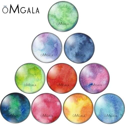 Colorful Geometric Rhombus Patterns 10mm/12mm/14mm/18mm/20mm/25mm Round photo demo glass cabochon flat back Making findings