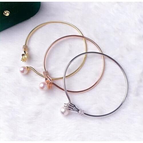 925 Sterling Silver Bracelet Mountings ADJUSTABLE Bangle Findings Jewelry Parts Fittings Accessories for Pearls Beads Stones