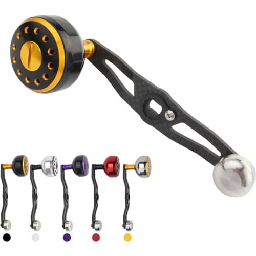 EKFan 1pc Carbon Fiber Handle & Aluminum Alloy Knob Fishing Reel Handle 8*5mm For Spining BaitCasting parts