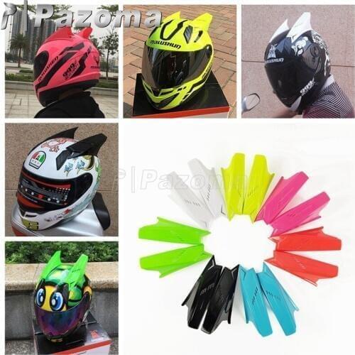 1 Pair Motocycle Universal Black White Red Pink Blue Green Plastic Unisex Helmet Accessories Racing Dirtbike Mohawk Horns