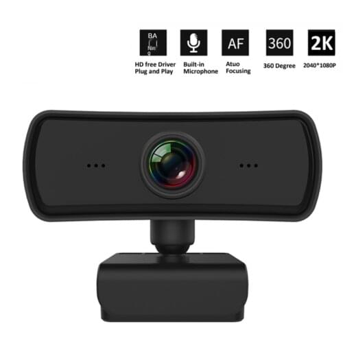 2K 2040*1080P Webcam HD Computer PC WebCamera with Microphone Rotatable Cameras for Live Broadcast Video Calling Conference Work