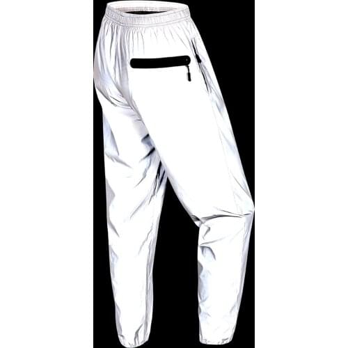 WOSAWE Spring Autumn Cycling Pants Full Reflective Night Riding Running Trousers Windproof Waterproof Outdoor Sports Rain Pants