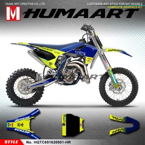 HUMMART Dirt Bike Decals Custom Full PVC Vinyl Stickers Moto Racing Decor for TC 65 TC65 2016 2017 2018 2019 2020