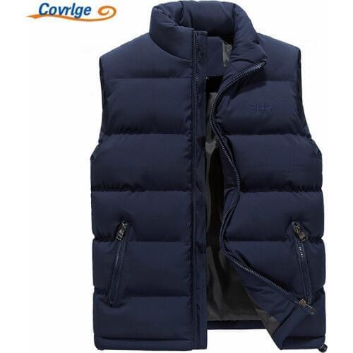 Covrlge Vest Winter Mens Fashion Outerwear Leisure Casual Vest Coat Warm Cotton-Padded Mens Vest Men Thicken Waistcoat MWB013